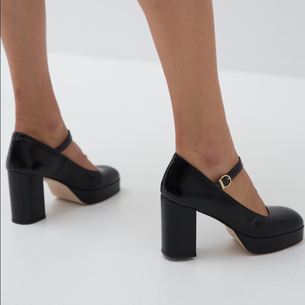 MUSIER PARIS ESCARPIN BABIES MARY JANE PLATFORM HEELS Size EU 39 (US 8-8.5)